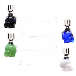 Atomic Glass Pipe Skull 12cm